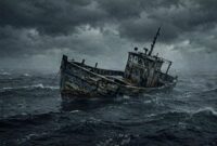 Meng ilustrasikan perahu karam 