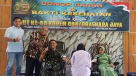 Dandim 0816/Sidoarjo, Letkol Inf Abraham Pribadi, S.H., M.H., berpartisipasi dalam kegiatan sosial Donor Darah