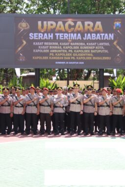 Kapolresta Sumenep Pimpin Serah Terima Jabatan Sejumlah Pejabat Utama dan Kapolsek