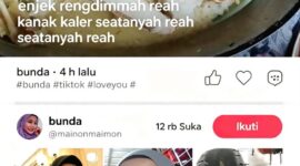 Tampilan layar akun TikTok 