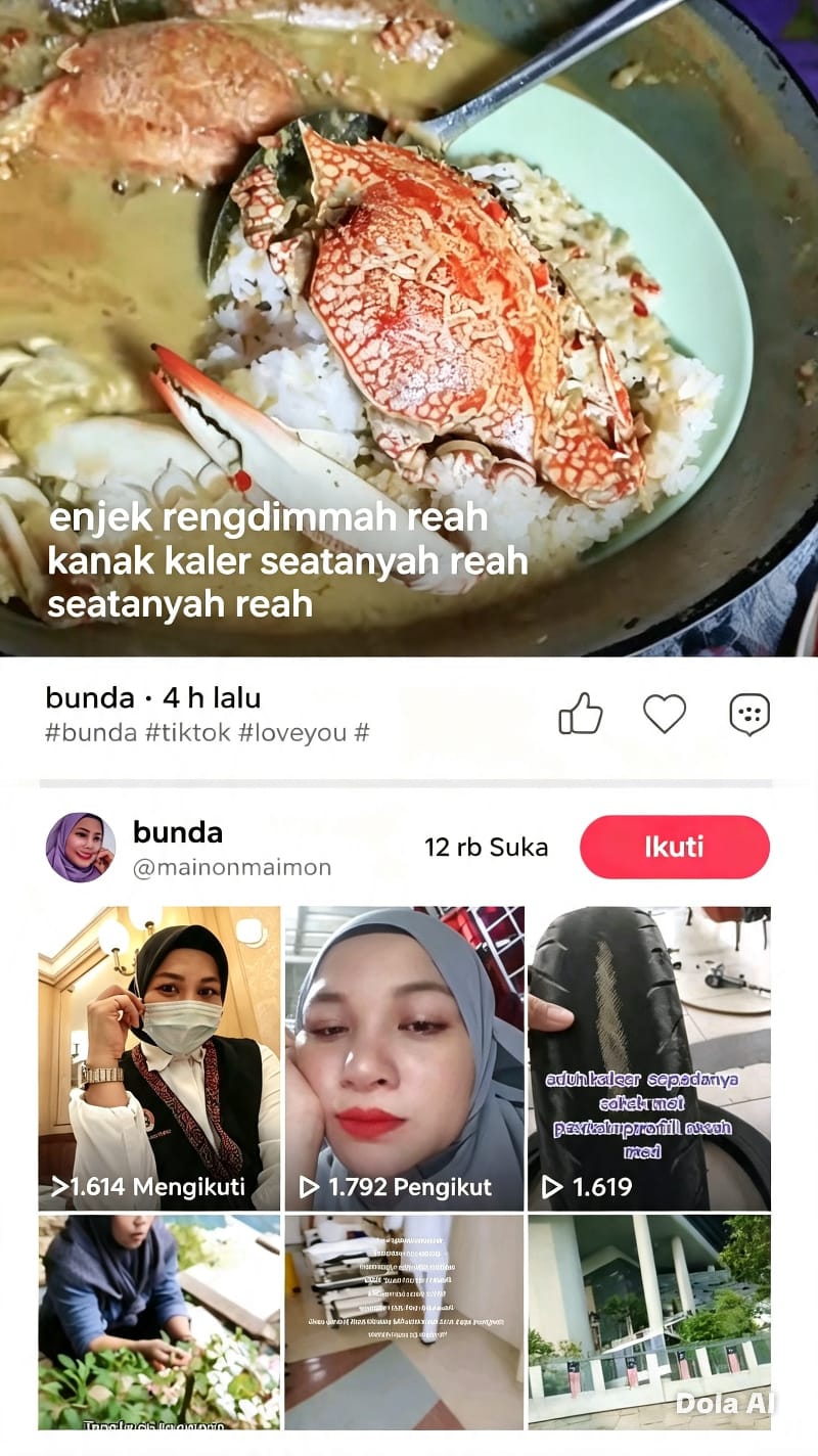 Tampilan layar akun TikTok 