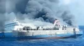 KM Mutiara jurusan Surabaya-Makasar terbakar di perairan Utara Sumenep Madura
