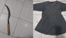 Barang bukti yang di amankan sebilah celurit dan sehelai baju