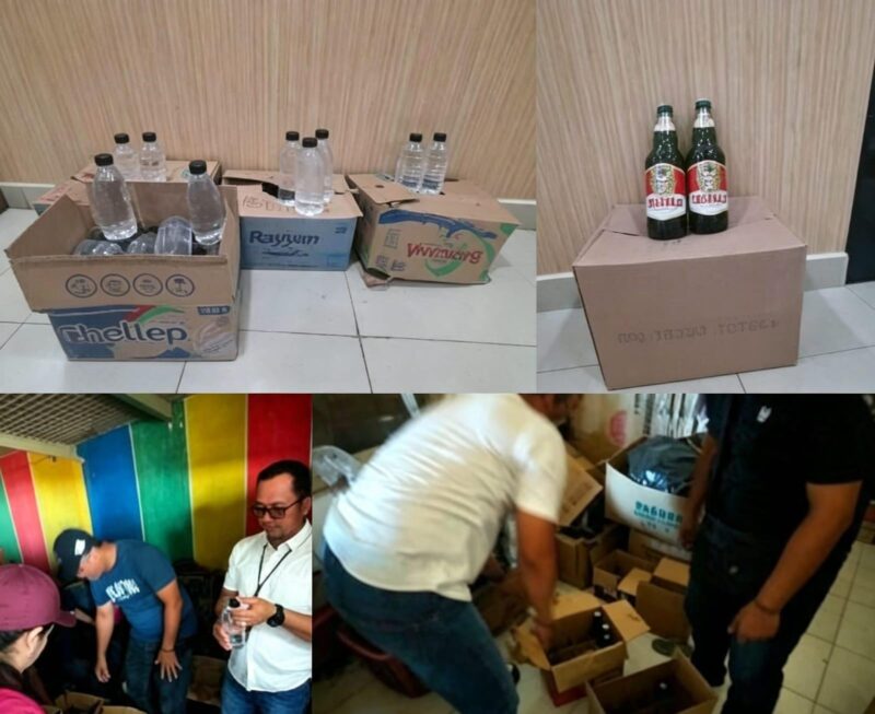 Petugas Satresnarkoba Polresta Sumenep saat mengamankan puluhan botol minuman keras dari dua lokasi di wilayah Kecamatan Kota, Kabupaten Sumenep, Rabu (2/9/2026). Sebanyak 102 botol berjenis Beer Singaraja dan arak Bali berhasil diamankan.