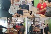 Petugas Satresnarkoba Polresta Sumenep saat memeriksa dan mengamankan barang bukti minuman beralkohol di Cafe Lotus, Senin (7/9/2026).