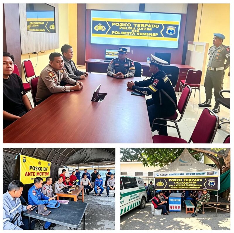 1. Rapat koordinasi di Posko Terpadu Mapolresta Sumenep terkait penanganan hilang kontak KM Virgo Transport 8.