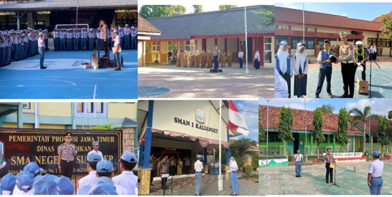 Kapolresta Sumenep Pimpin Upacara Serentak di Sekolah, Sampaikan Pesan Kamtibmas kepada Pelajar