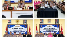 1. Kabag SDM Polresta Sumenep Kompol Widiarti S., S.H. memimpin Sidang BP4R — didampingi Kasipropam serta perwakilan Bhayangkari.