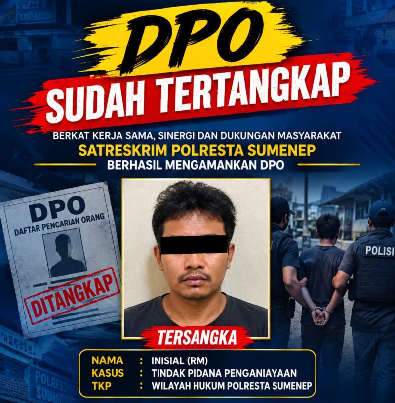 Tersangka RM saat diamankan. Buronan DPO kasus penganiayaan yang menghilang sejak Juli kini akhirnya tertangkap.
