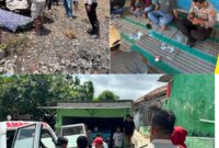 Proses evakuasi jenazah korban menggunakan ambulans Puskesmas Bluto menuju kediaman keluarga.