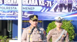 Kombes Pol Ariek Indra Sentanu. SH,. SIK,. MH memimpin pelaksanaan Apel  HUT Lalu Lintas Bhayangkara ke 71