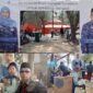 Moh. Arsya Hidayatullah bersama ibunda, sesaat setelah menerima paket bantuan dari kegiatan khitan massal di Pantai Slopeng, Sumenep. Foto: Moh. Ali Hasan / JatimEkspos.com